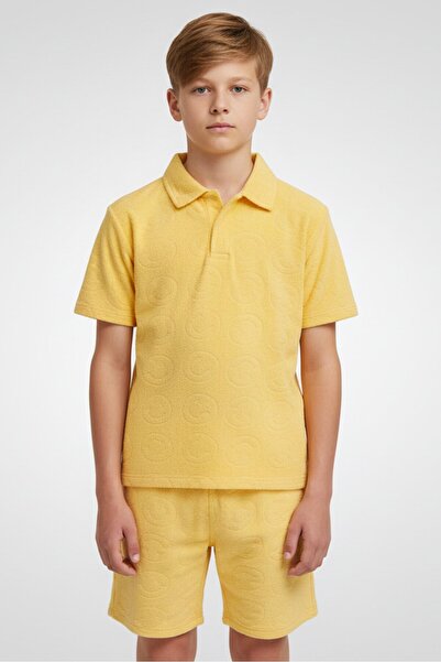 Freestyle Revolution Kids Boy 2Pcs Dino Towel Terry Top And Shorts Set, Yellow