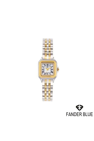 FANDER BLUE ساعة فيندريل النسائية المصنوعة من الفولاذ مع مينا أبيض