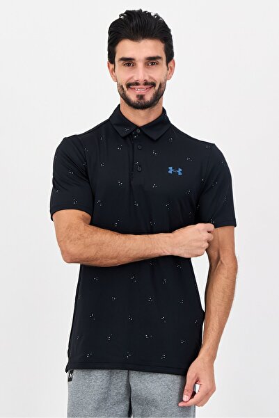Under Armour Men Loose Fit Short Sleeve Outdoor Polo Shirt, Black