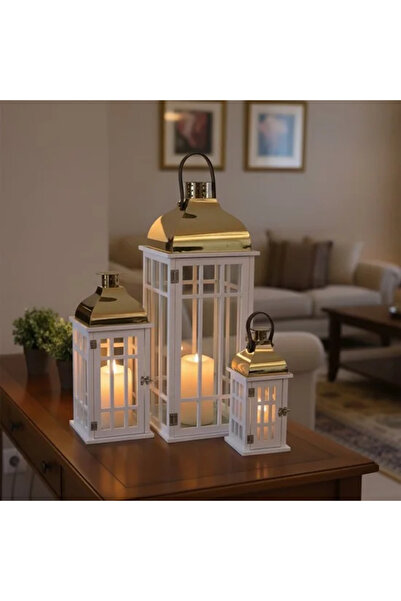 Generic Ramadaniyat Wooden lantern set, 3 sizes, modern design