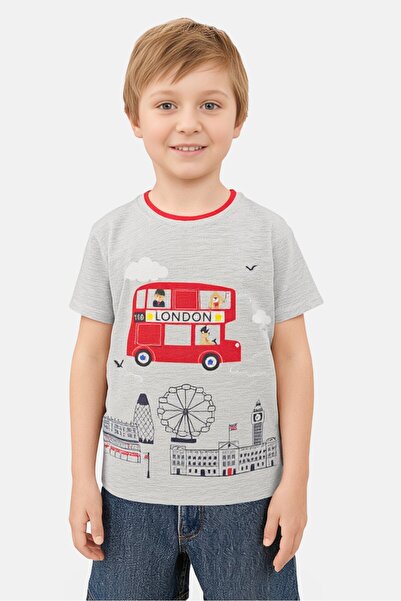 Hamleys Toddlers Boy Round Neck Short Sleeve Graphic Print Top, Multicolor