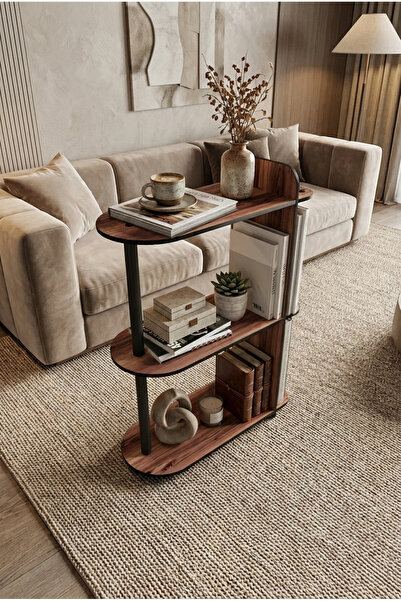 RAVILO Dekoratif Yan Sehpa Ceviz