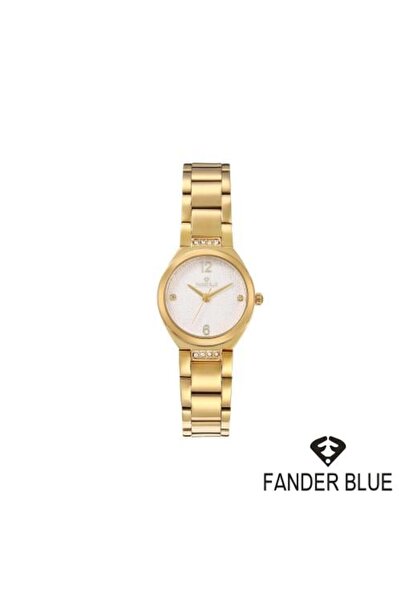 FANDER BLUE Fenderblow Women's Steel Watch with Gold Strap and White Dial
