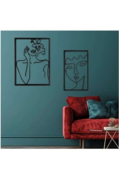 OEM Pictură cu ramă metalică Față neagră 31x2x50cm