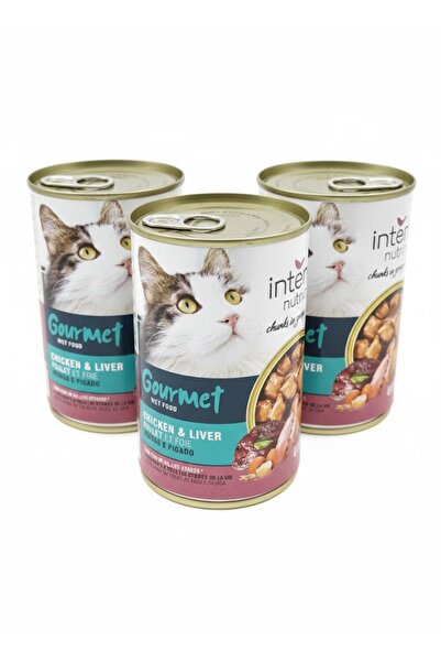Inter Nutri طعام القطط الرطب الفاخر بالدجاج والكبد - قطع في مرق - 400 غرام (ع...