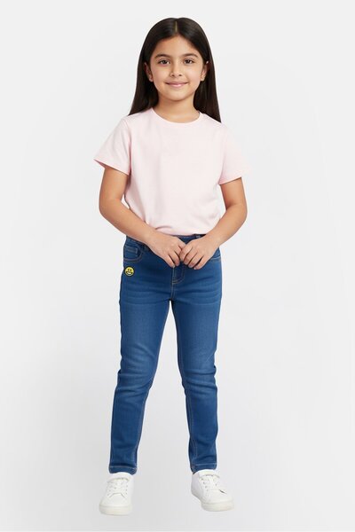 Overkids Toddlers Girl Embroidered Pants, Blue