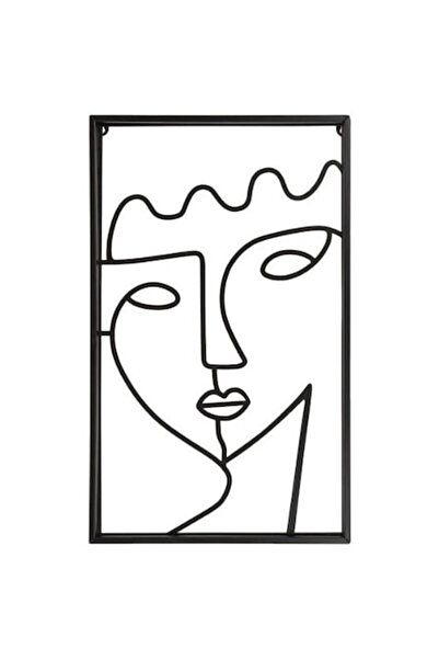 OEM Pictură cu ramă metalică Față neagră 31x2x50cm