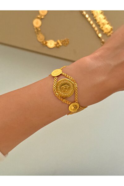 YOUES JEWELRY Çeyrek Altın Görünümlü Kuyumcu Model Altın Kaplama Bileklik