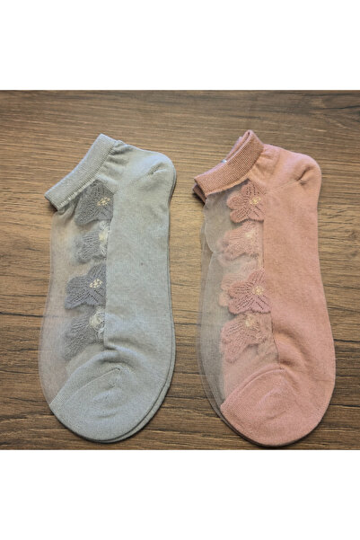 TChic Floral Tulle Detailed Ballerina Socks