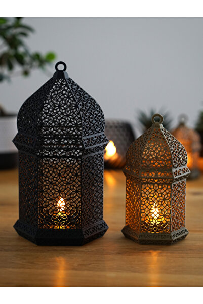 shop Genel Markalar İslami Motifli Ramazan Feneri -2’li Tealight Işıklı