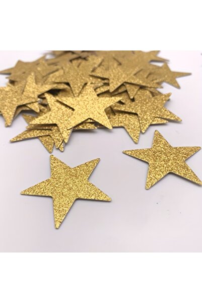 zafrakreklam Simli Yıldız Eva Keçe Kendinden Yapışkanlı 100 ADET - 3CM