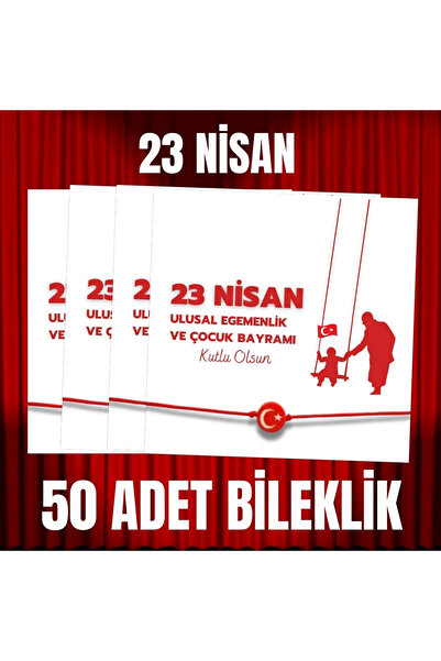 İnci Mercan Bujiteri 23 NİSAN Türk Bayraklı Kartlı Hediye Şans Bilekliği -50 ...