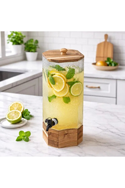 Generic Jack juice container with a unique design and wooden base, 5.8 liters