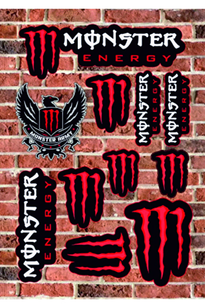 Etiket Dünyası 4 lü Motorsiklet Etiketleri Monster, Çok Amaçlı Sticker, Hellaflush, Joker