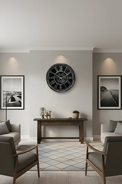 VaLumé Metal, 60cm Çarklı Duvar Saati