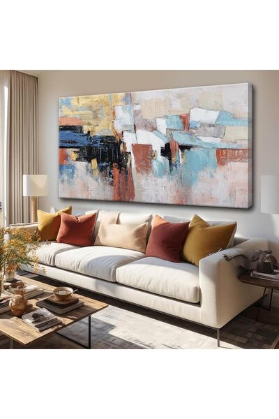 ALAYRA International لوحة جدارية أنيقة متعددة الألوان بتصميم منظر طبيعي، مؤطر...