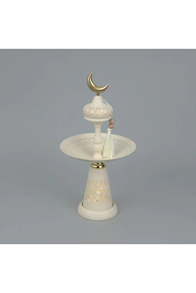 Generic طبق تقديم بقاعدة معدنية ونقوش