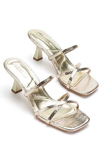 CHICELLA Larin Gold Short Heeled Women's Slippers