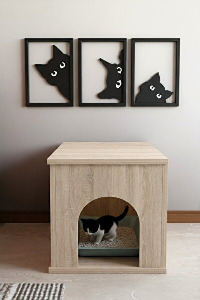 ODESSIA PET Sandık Kapalı Kedi Tuvaleti Antre Mobilyası