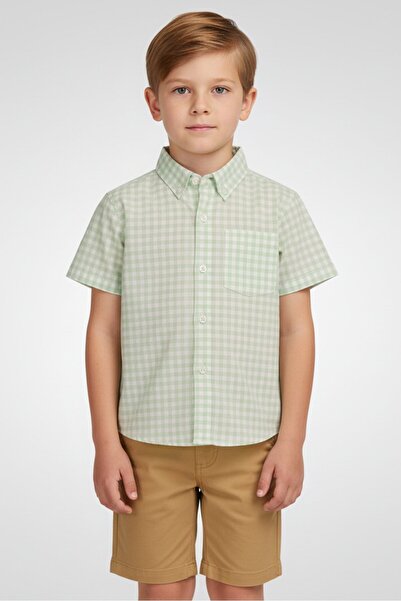 Freestyle طقم ملابس للأطفال الأولاد مكون من قطعتين، قميص وشورت بنقشة مربعات، ...