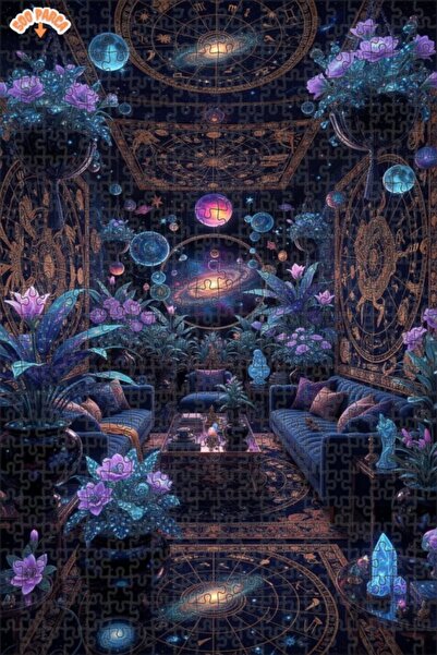 Teona Ahşap لغز خشبي مؤطر بطبقتين بمظهر لوحة زيتية من سلسلة الحديقة الكونية و...