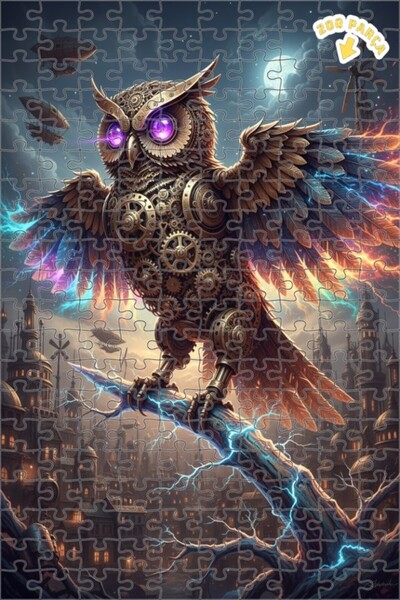 Teona Ahşap لغز خشبي مؤطر بطبقتين من ماجيك وورلد فن الميكانيكا على شكل بومة 2...