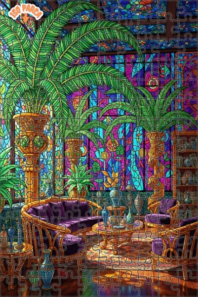 Teona Ahşap لوحة زيتية لرحلة مستقبلية في مدينة الكريستال، لغز خشبي بإطار من ط...