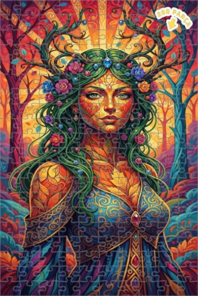 Teona Ahşap لغز خشبي بمظهر لوحة زيتية لآلهة الغابة السحرية الرئيسية، 200 قطعة...