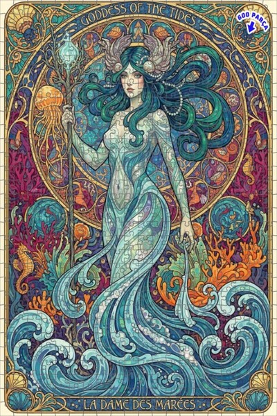 Teona Ahşap لغز خشبي بإطار ذو طابقين بمظهر زجاجي على طراز آرت نوفو بتصميم إله...