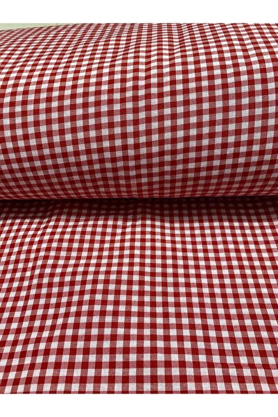 zarafet concept Kırmızı Kareli Zefir Kumaş, Masa Örtüsü, Etek ,Elbise Kumaşı ...