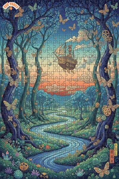 Teona Ahşap لغز خشبي بإطار مزدوج الطبقات على شكل سفينة طائرة في غابة غامضة 50...