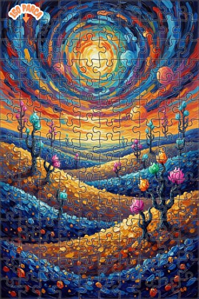 Teona Ahşap لغز خشبي بإطار مزدوج الطبقات بمظهر لوحة زيتية لزهور المجرة 150 قط...