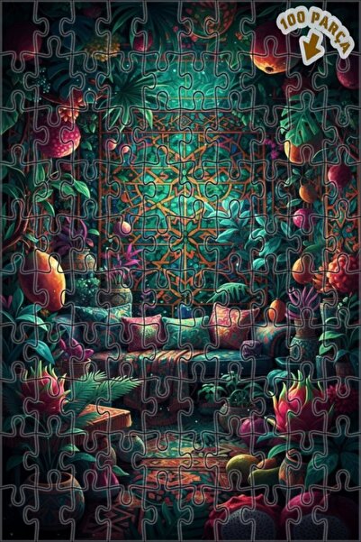 Teona Ahşap لغز خشبي مؤطر بطبقتين بمظهر لوحة زيتية لزاوية الغابة الغامضة 100 ...