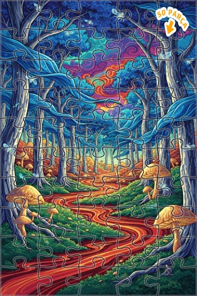 Teona Ahşap لغز خشبي مؤطر بطبقتين من ماركة ماجيكال فورست ريفر 50 قطعة 15×25