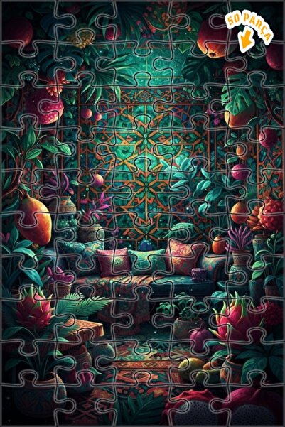 Teona Ahşap لغز خشبي مؤطر بطبقتين بمظهر لوحة زيتية لزاوية الغابة الغامضة 50 ق...