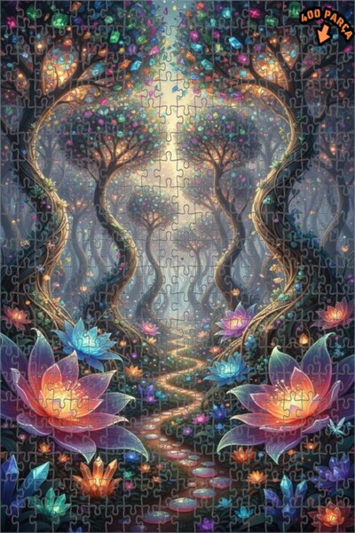 Teona Ahşap غابة الخيال أشجار كريستالية بمظهر الألوان المائية 400 قطعة 35x35