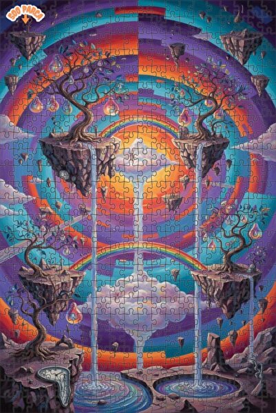 Teona Ahşap لغز خشبي مؤطر بطبقتين بمظهر لوحة زيتية لأشجار الأرض الخيالية 500 ...