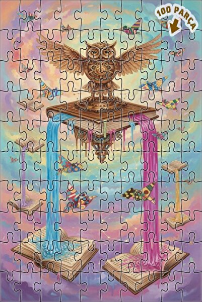 Teona Ahşap ألغاز خشبية مؤطرة بطبقتين بتصميم كتاب الحكمة والبومة الميكانيكية،...