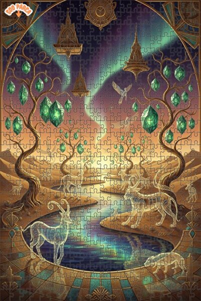 Teona Ahşap ألغاز خشبية مؤطرة بطبقتين من ماجيكال سافاير تريز 500 قطعة 50x30