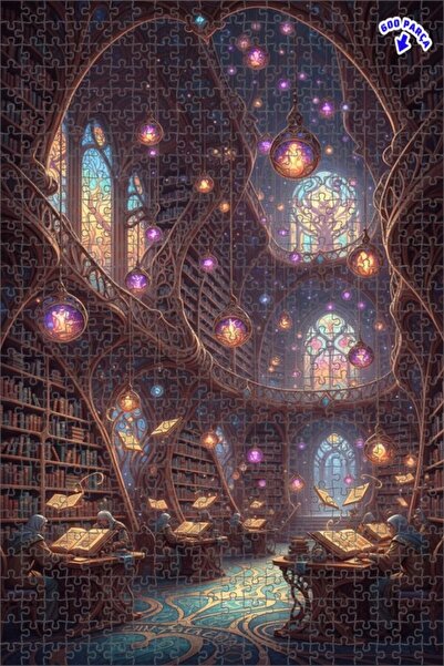 Teona Ahşap لغز خشبي مؤطر بطبقتين بمظهر لوحة زيتية من مكتبة الخيال السحرية 60...