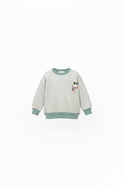 LOGO AKSESUAR Children's Cotton Colorful Printed Oversized 2 Thread Sweatshirt