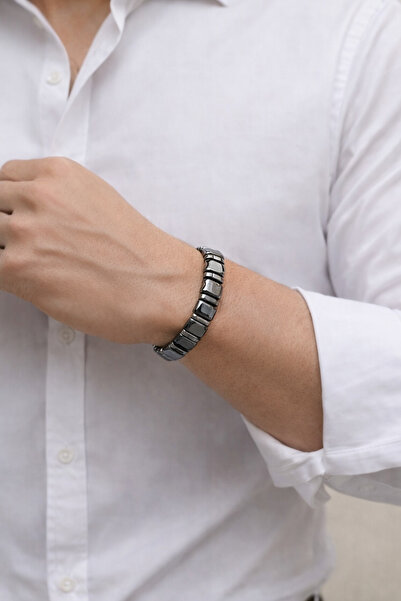 Sevil Gülgün Atelier Obsidian Stone Men's Bracelet - Negative Energy Shield a...