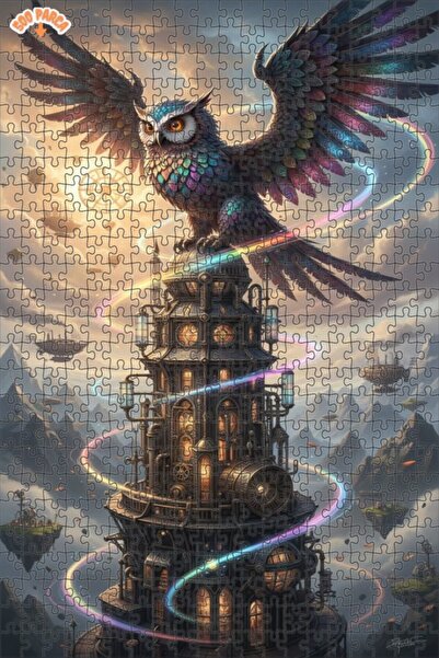 Teona Ahşap لغز خشبي مؤطر بطبقتين بمظهر لوحة زيتية لبومة ميكانيكية سحرية 500 ...