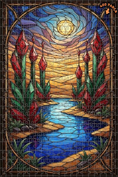 Teona Ahşap لغز خشبي بمظهر الألوان المائية من كريستال فالي، لغز خشبي بإطار مز...