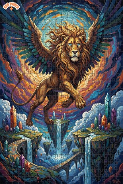 Teona Ahşap لغز خشبي ذو طبقتين على شكل رافعة أسد مجنح غامضة، 500 قطعة، 50×30 سم