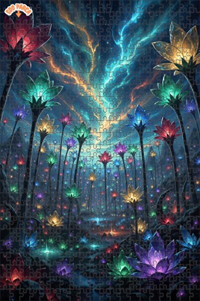 Teona Ahşap Flowers Galaxy Mysterious Double-Deck Framed Wooden Puzzle 500 Pi...