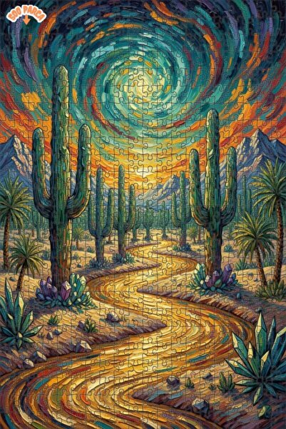 Teona Ahşap لغز خشبي بإطار مزدوج الطبقات بمظهر لوحة زيتية يشبه حلم الصحراء 50...