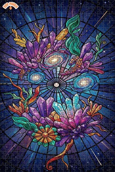 Teona Ahşap لغز خشبي بإطار مزدوج الطبقات بتصميم فن الزجاج الملون لحديقة الكري...