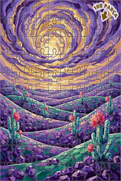 Teona Ahşap لغز خشبي بإطار مزدوج الطبقات بمظهر لوحة زيتية لمناظر الصحراء 100 ...