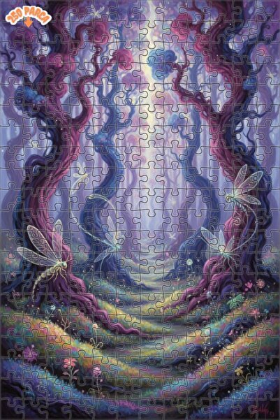 Teona Ahşap لغز خشبي مؤطر بطبقتين بمظهر لوحة زيتية لفراشات الغابة الغامضة 250...